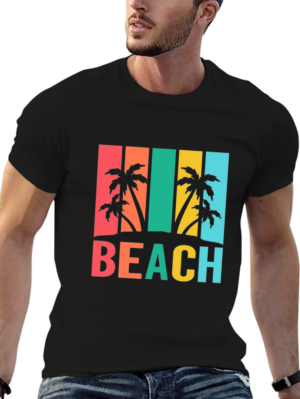 Tropical Beach T-Shirt Palm Tree Graphic Tee