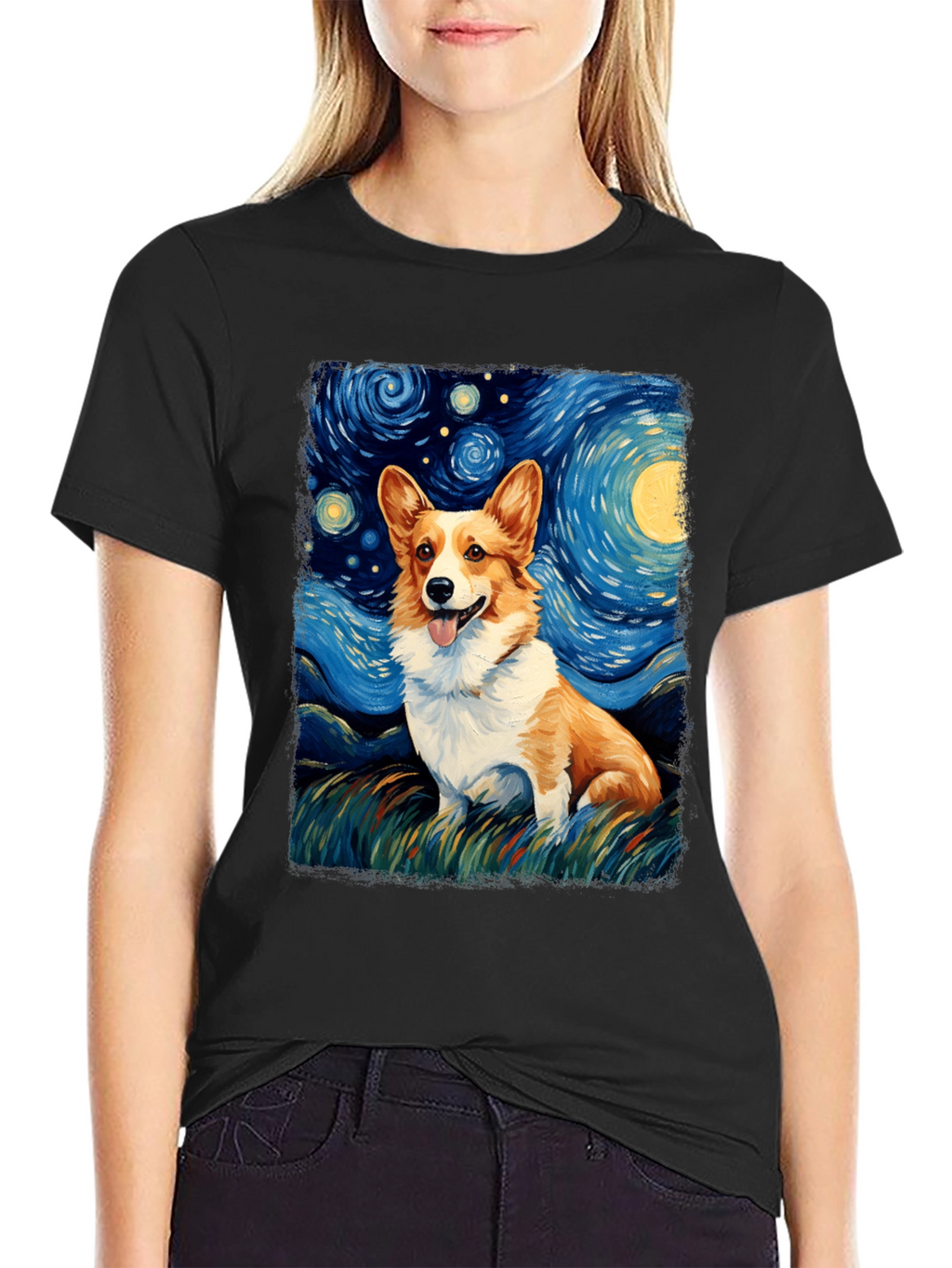 Starry Night Corgi T-Shirt