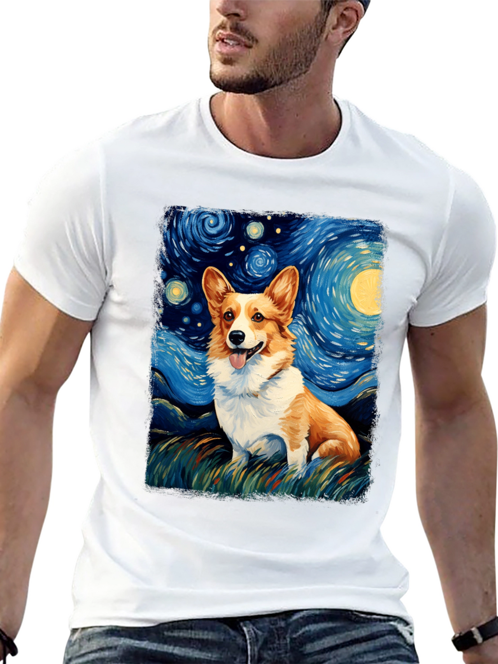 Starry Night Corgi T-Shirt