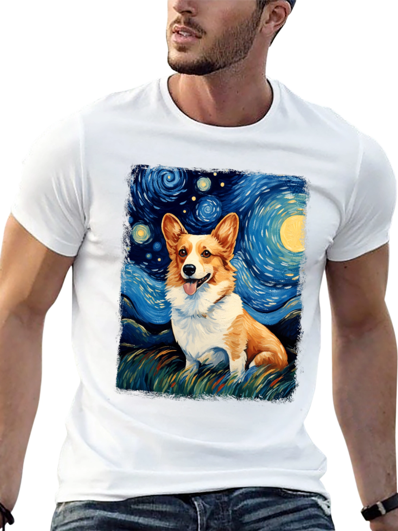 Starry Night Corgi T-Shirt