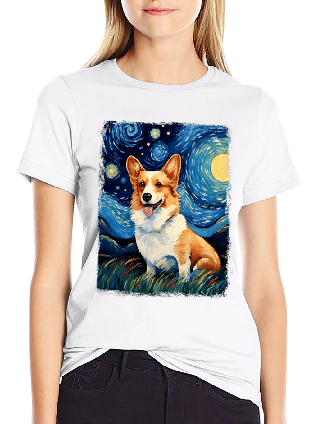 Starry Night Corgi T-Shirt