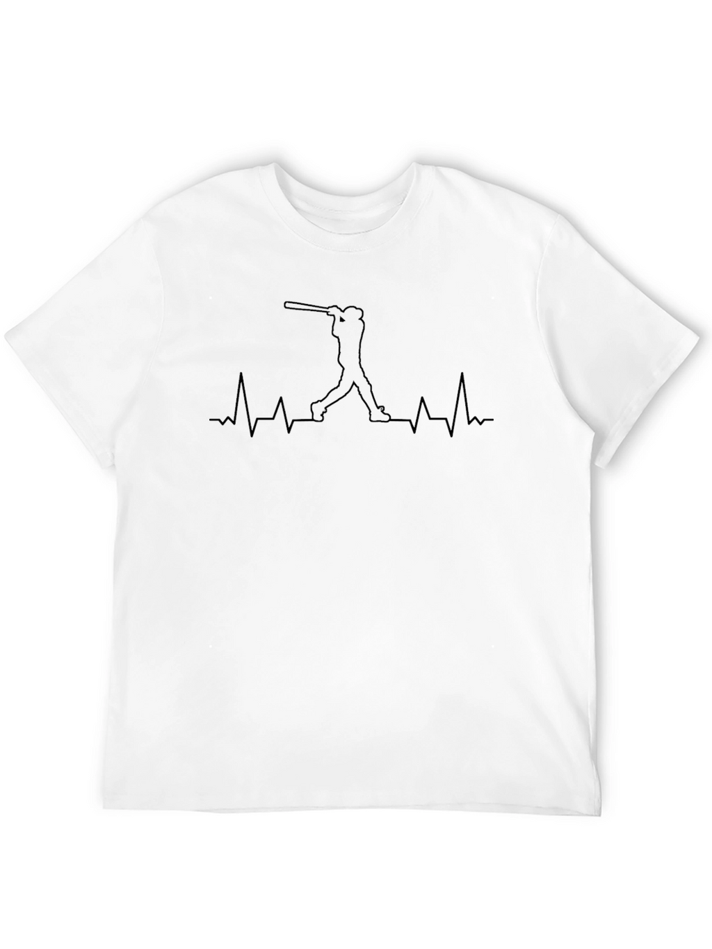 Baseball Heartbeat Graphic Tee - Black