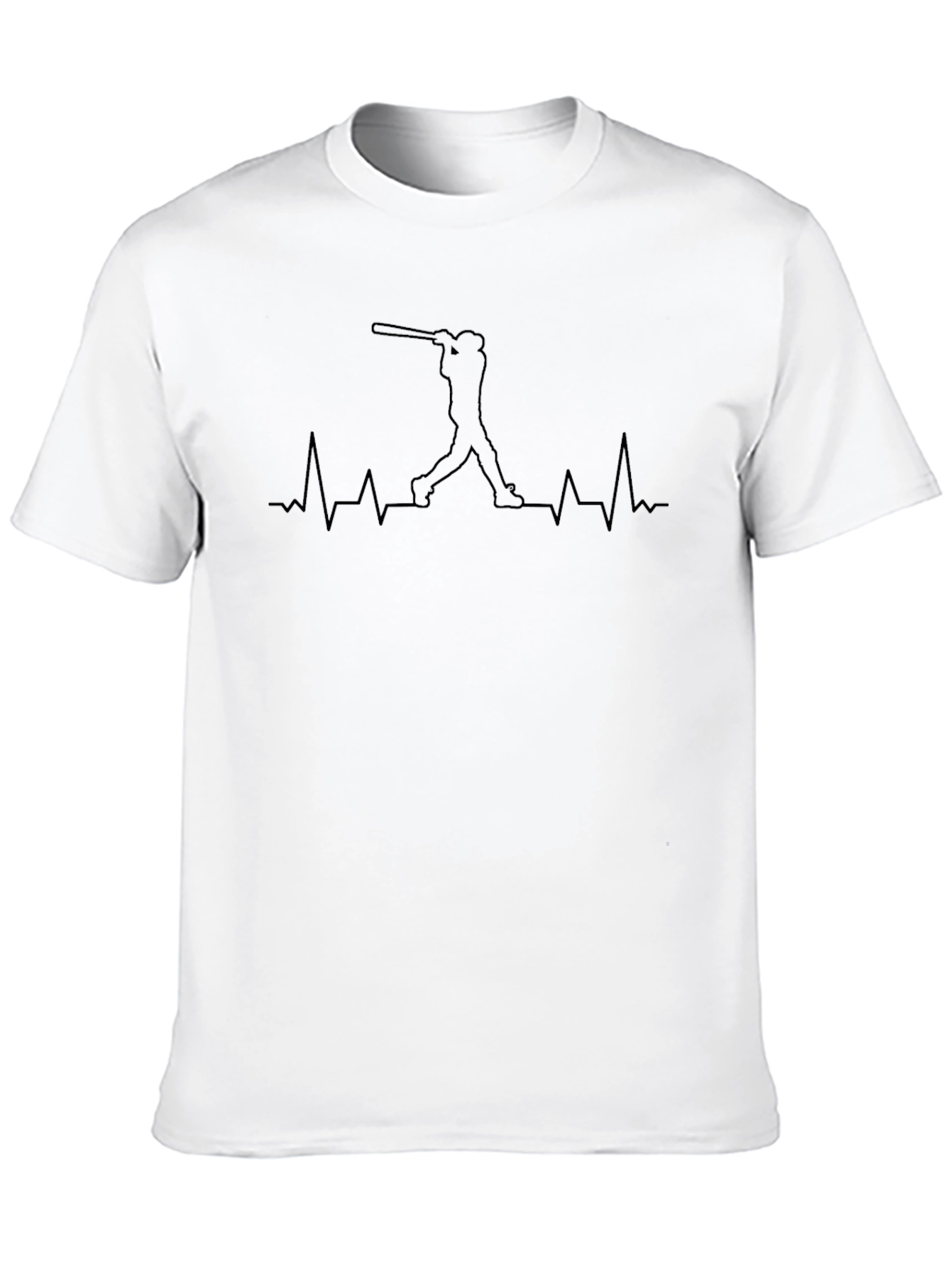 Baseball Heartbeat Graphic Tee - Black