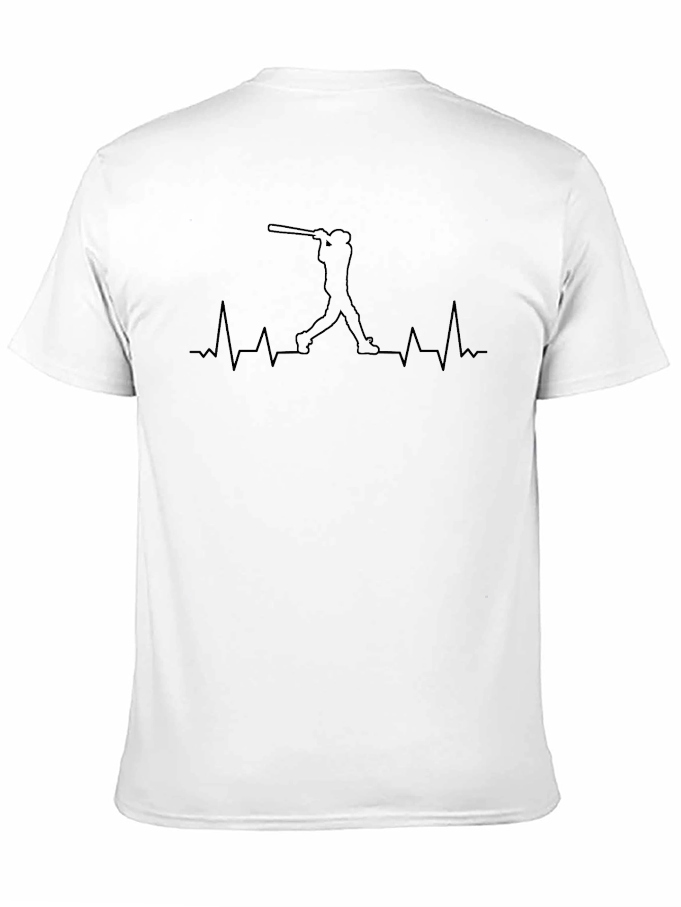 Baseball Heartbeat Graphic Tee - Black