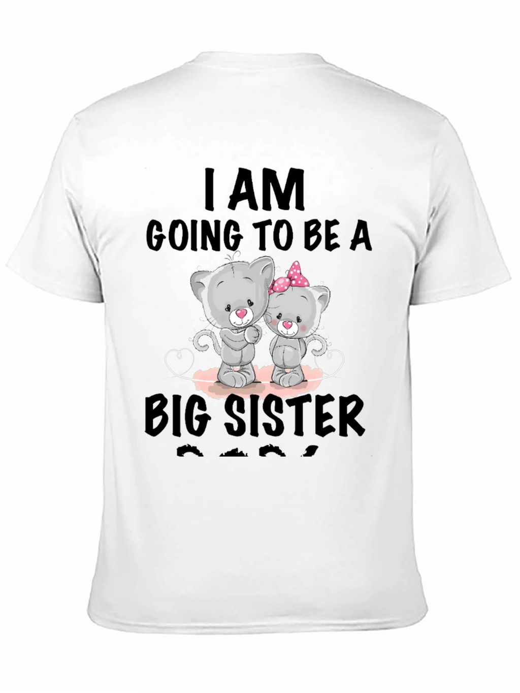 Big Sister Announcement T-Shirt - Cute Cat Design