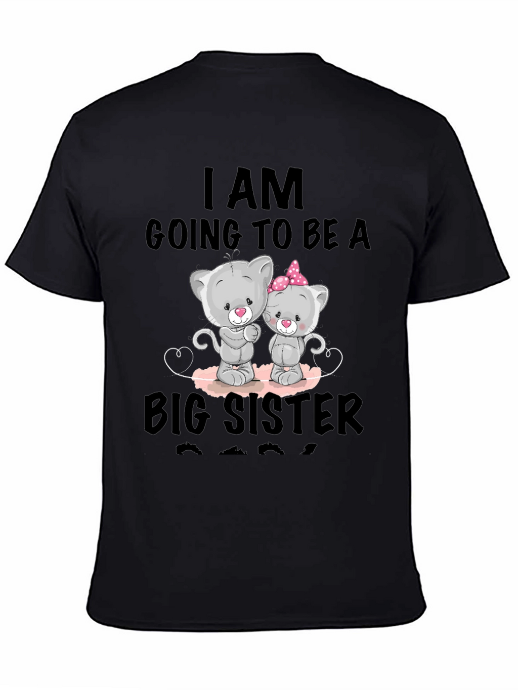Big Sister Announcement T-Shirt - Cute Cat Design