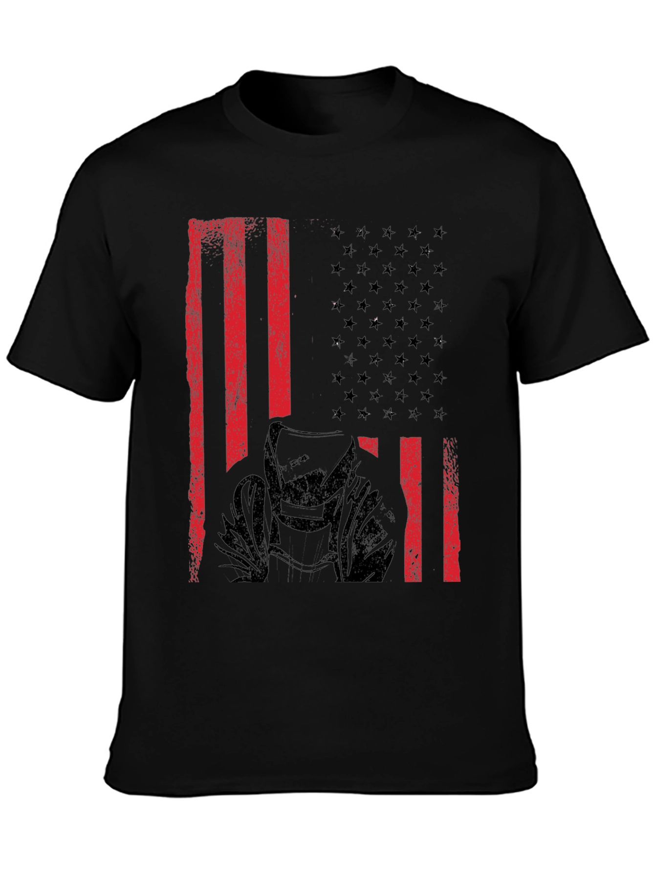 Welder American Flag Black T-Shirt