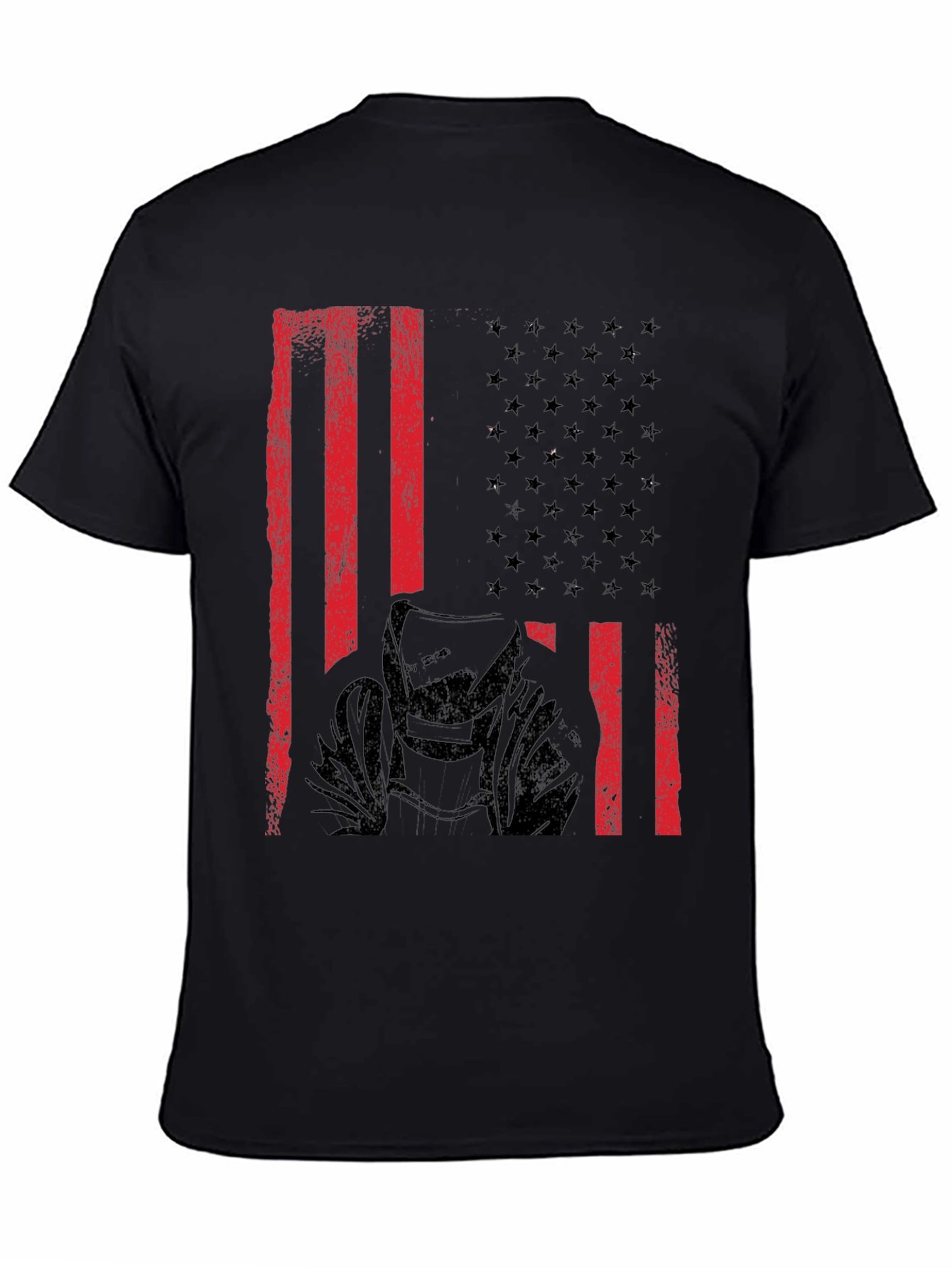 Welder American Flag Black T-Shirt