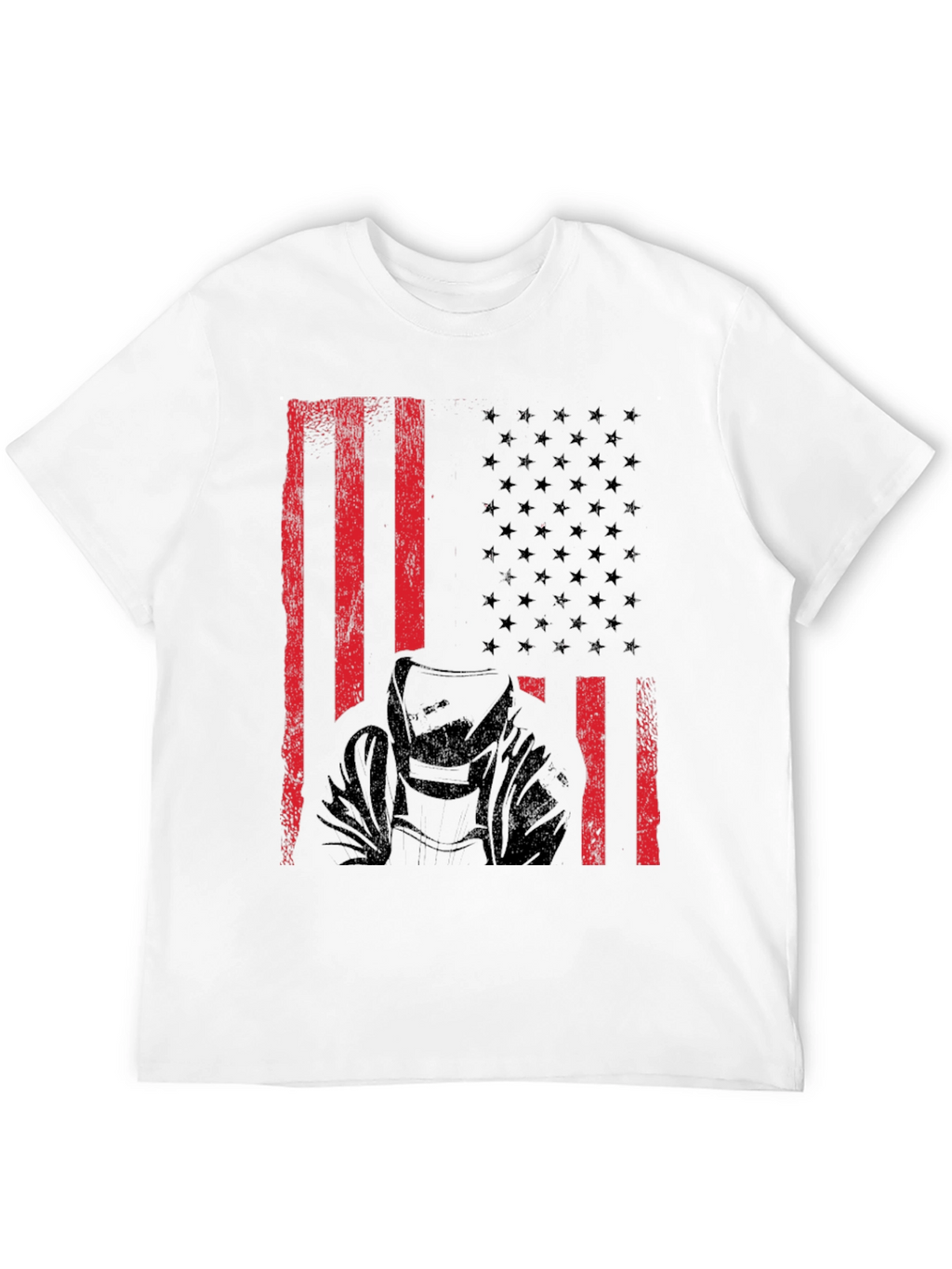 Welder American Flag Black T-Shirt