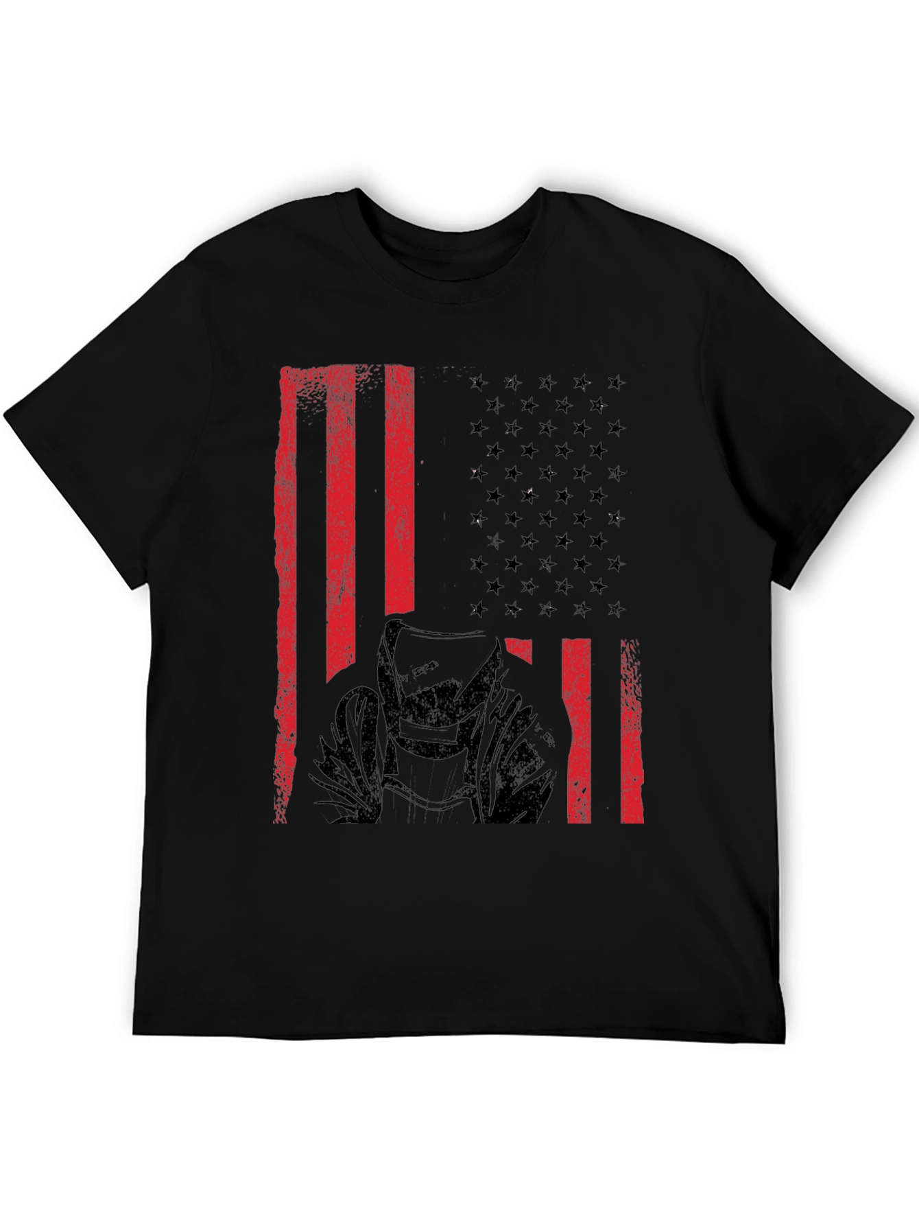 Welder American Flag Black T-Shirt