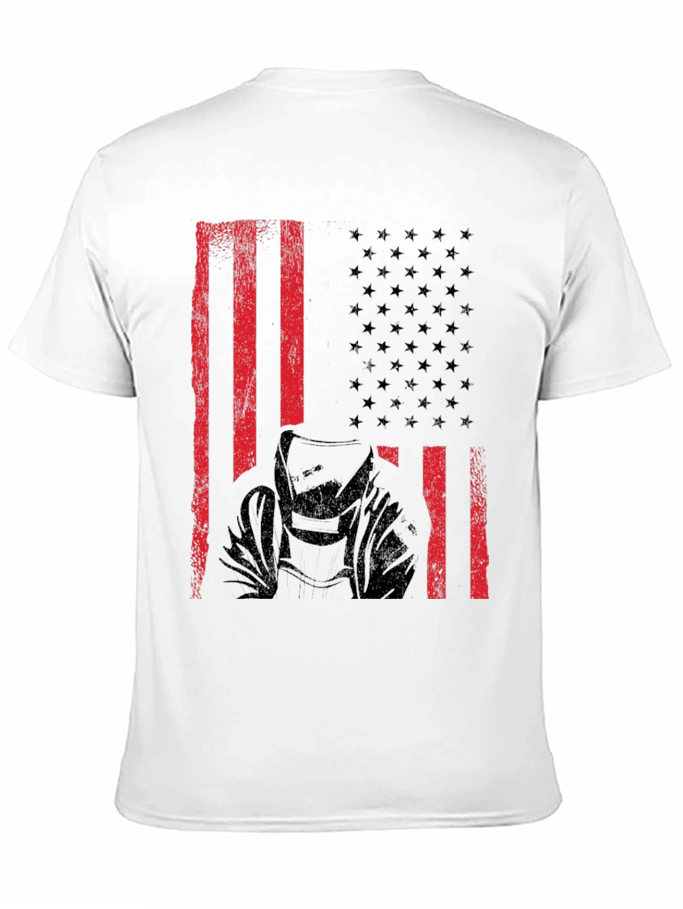 Welder American Flag Black T-Shirt