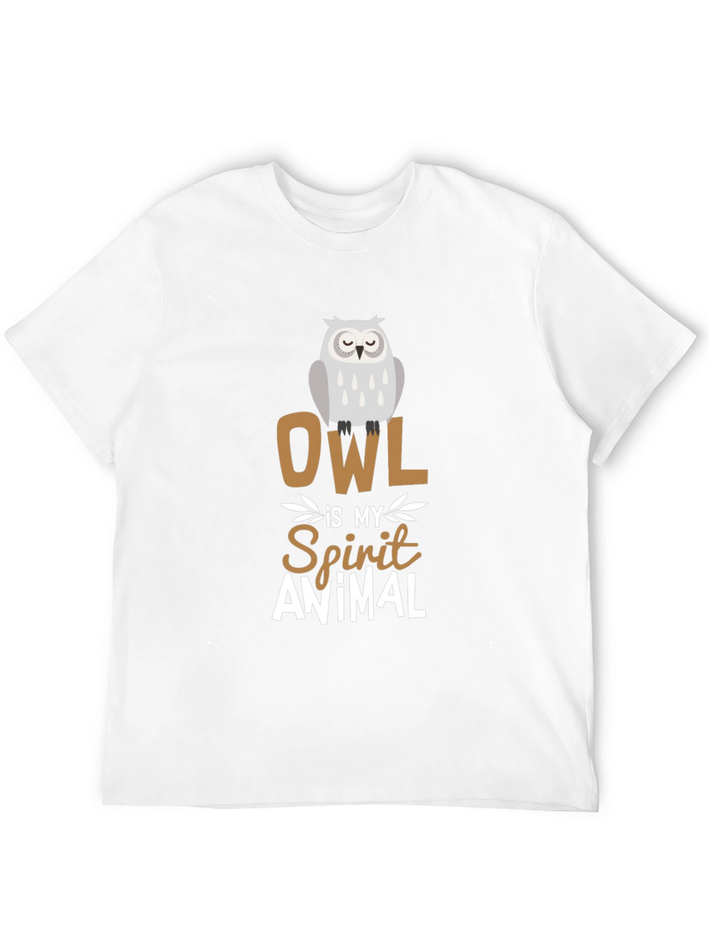 Owl Spirit Animal Graphic Tee - Black Cotton T-Shirt