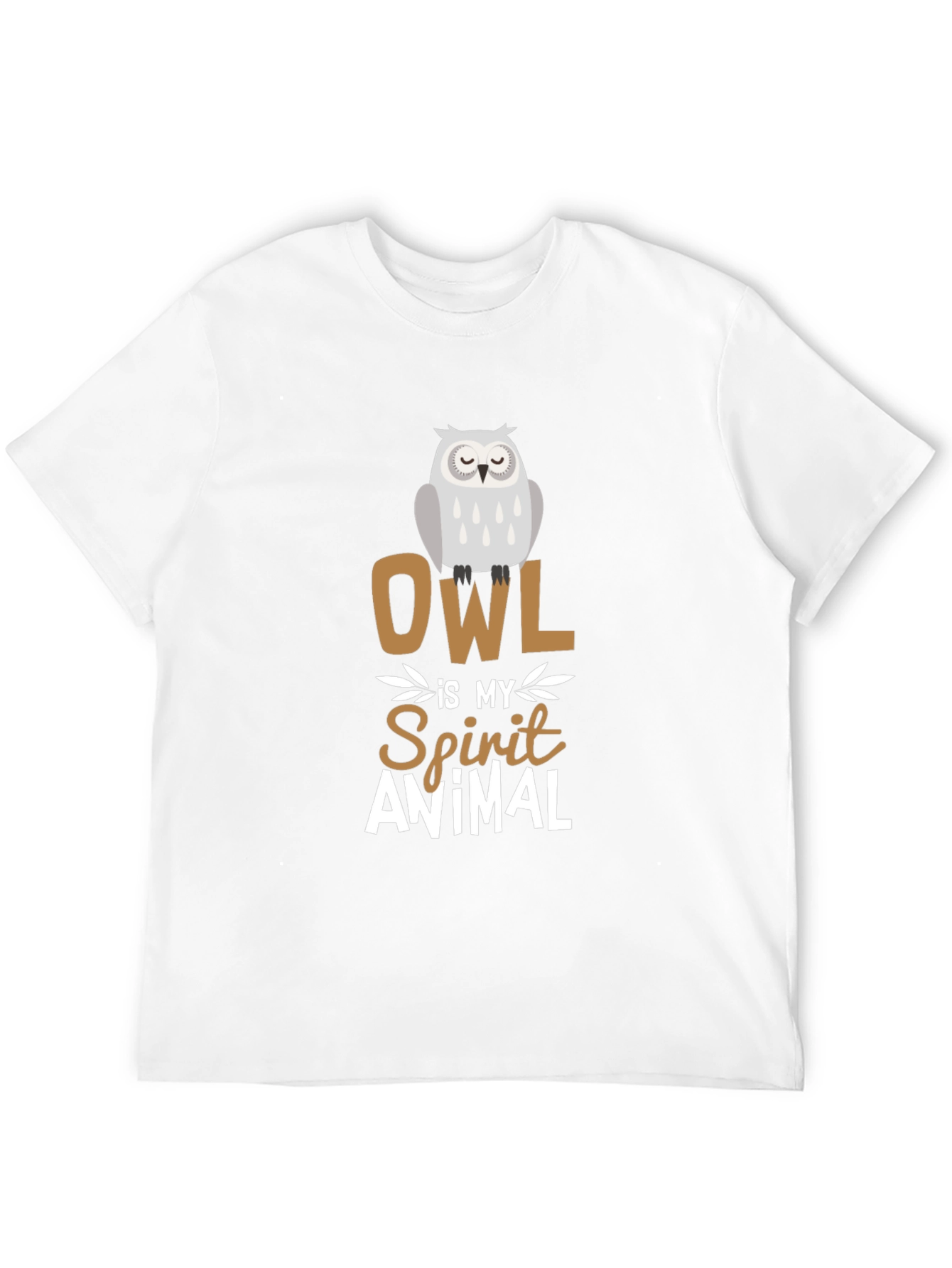 Owl Spirit Animal Graphic Tee - Black Cotton T-Shirt