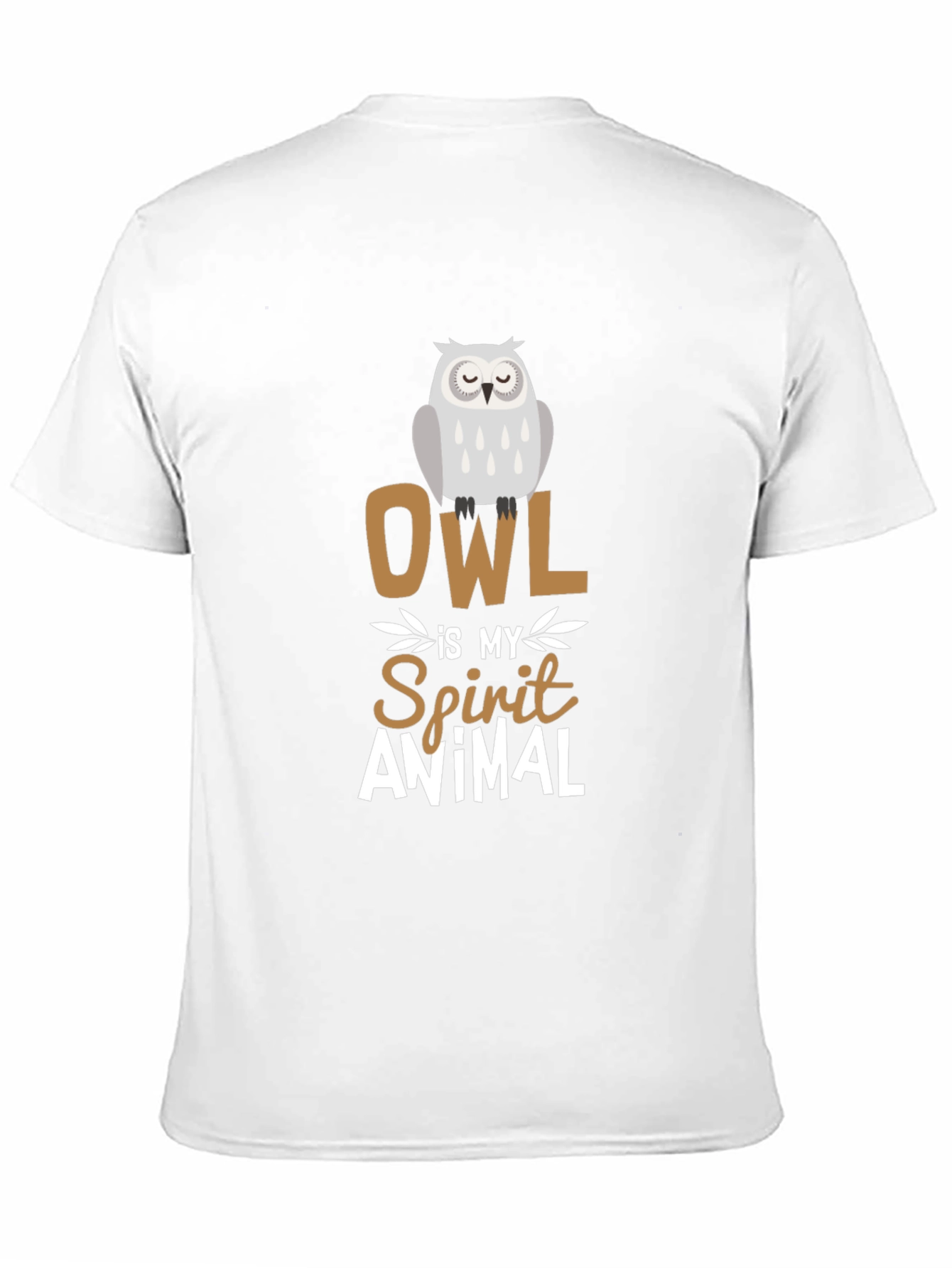 Owl Spirit Animal Graphic Tee - Black Cotton T-Shirt