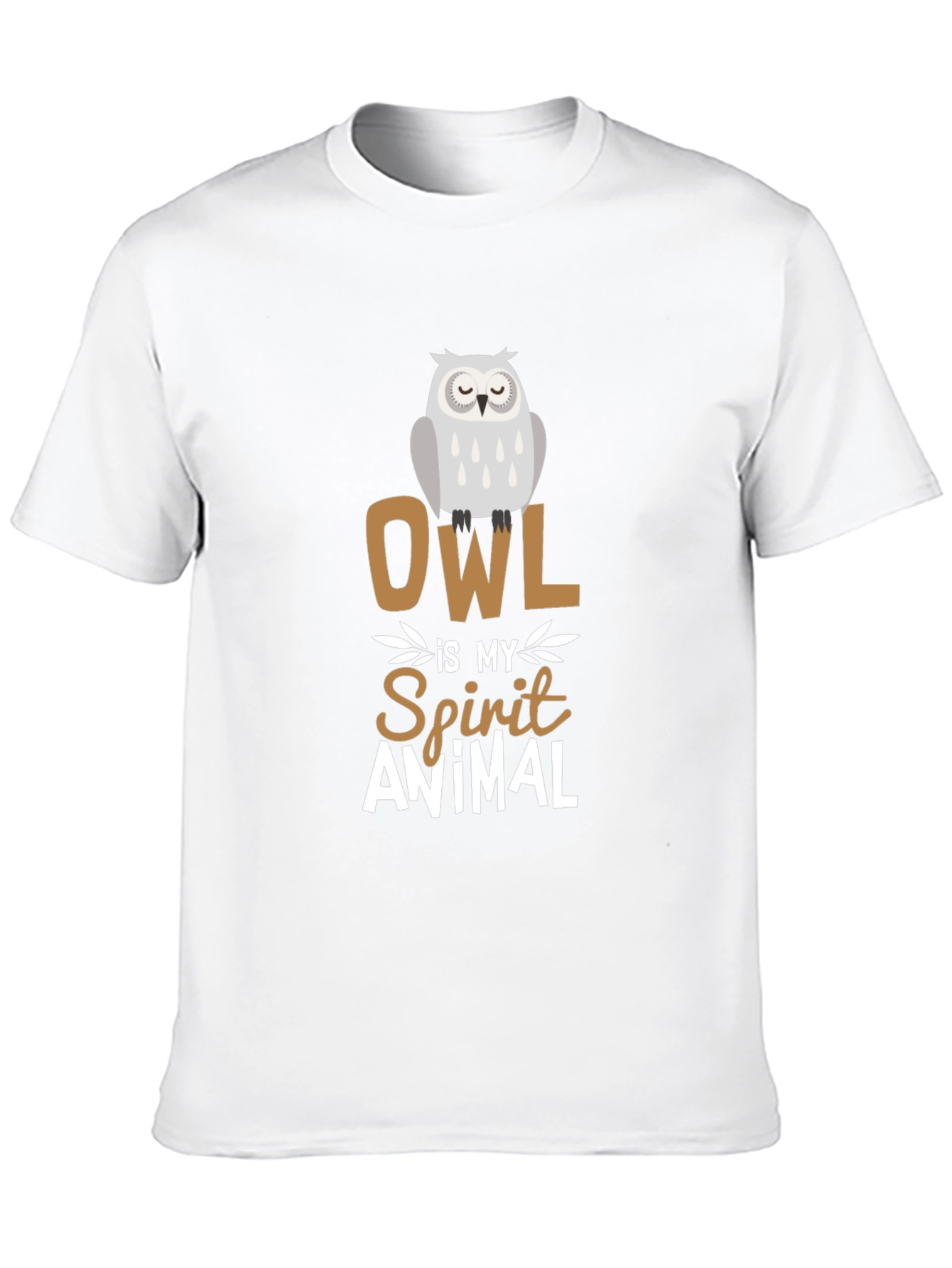 Owl Spirit Animal Graphic Tee - Black Cotton T-Shirt