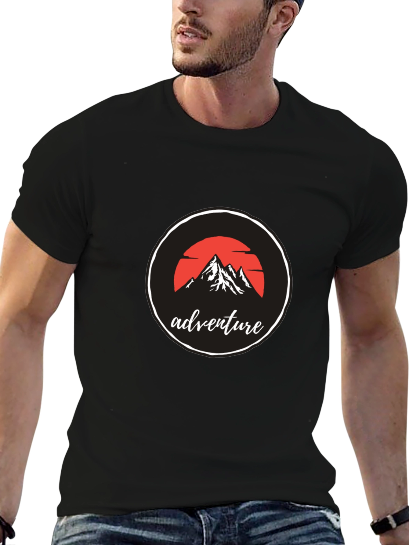 Adventure Mountain Graphic Black T-Shirt