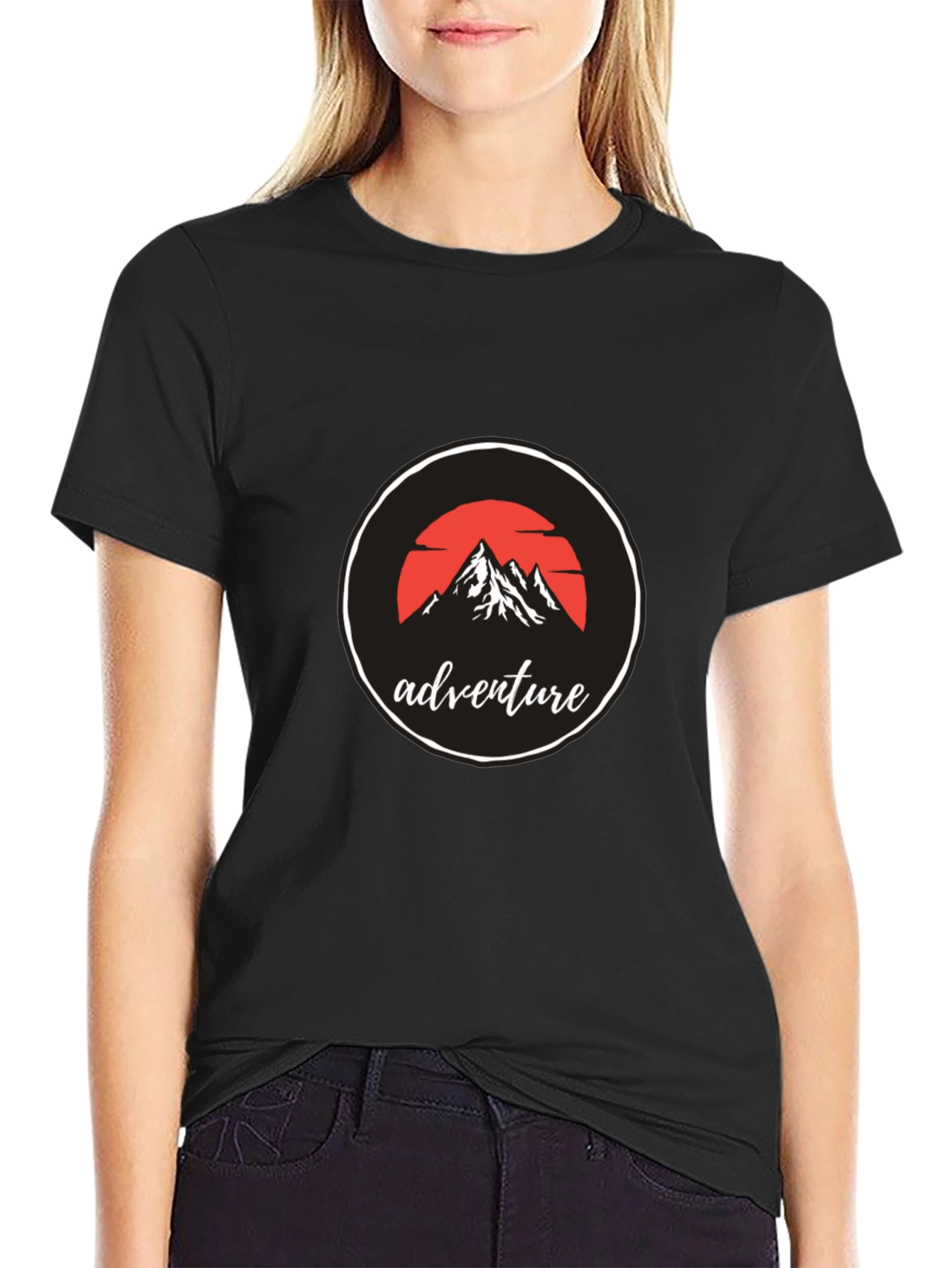 Adventure Mountain Graphic Black T-Shirt