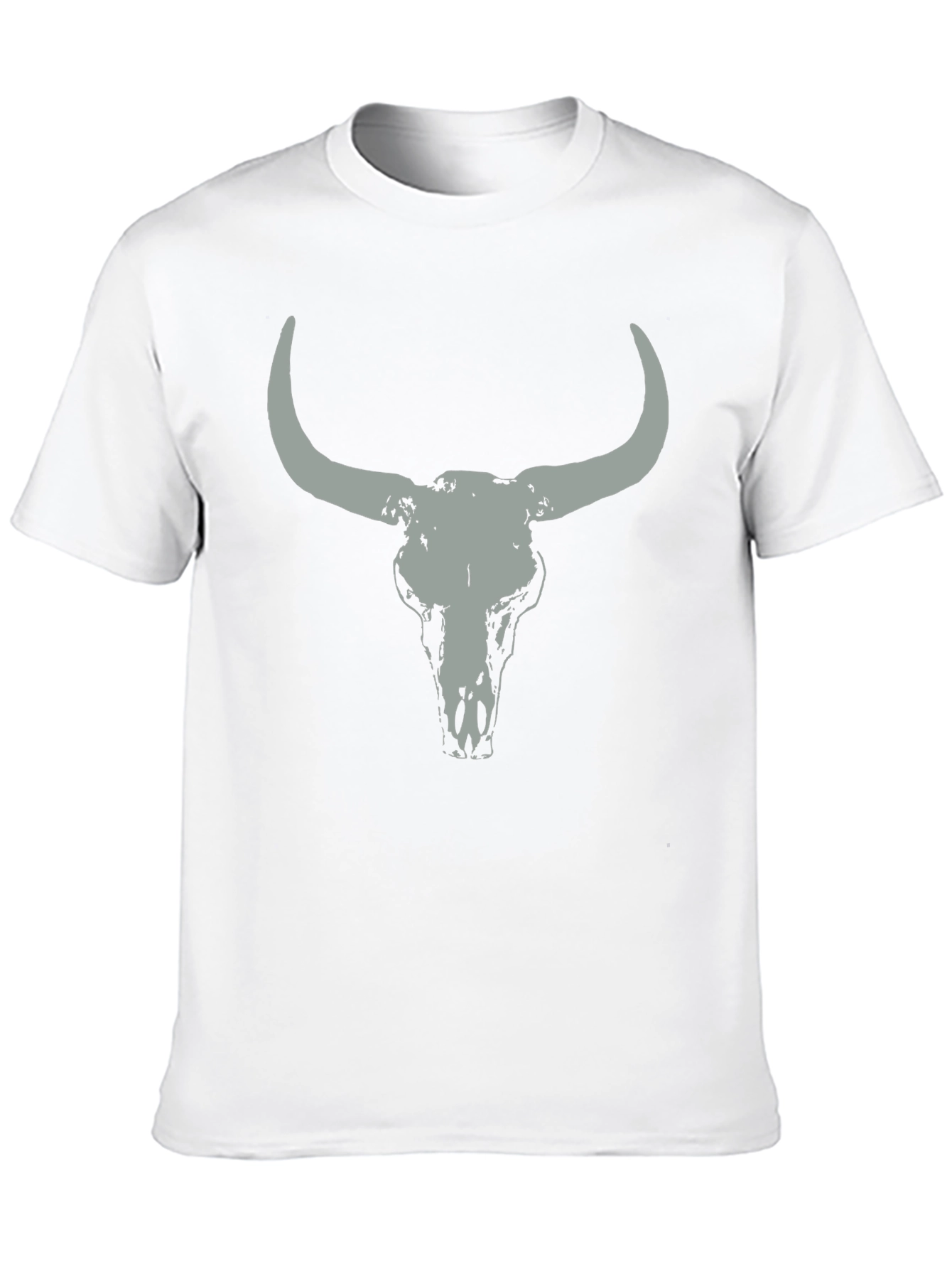 Bull Skull Graphic Tee - Casual Black T-Shirt