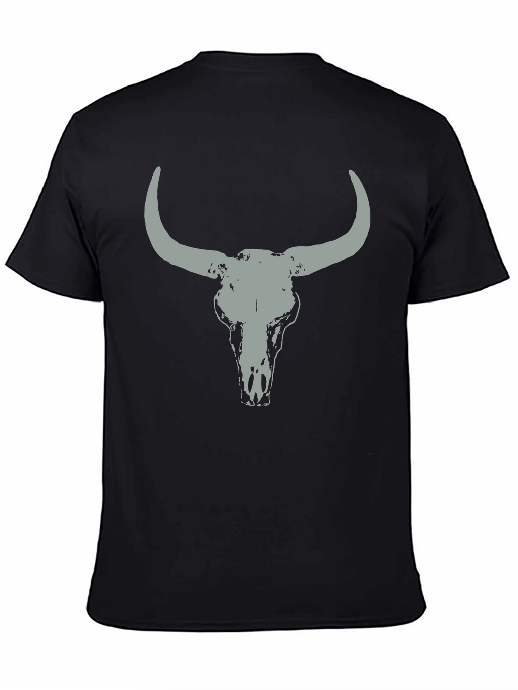 Bull Skull Graphic Tee - Casual Black T-Shirt