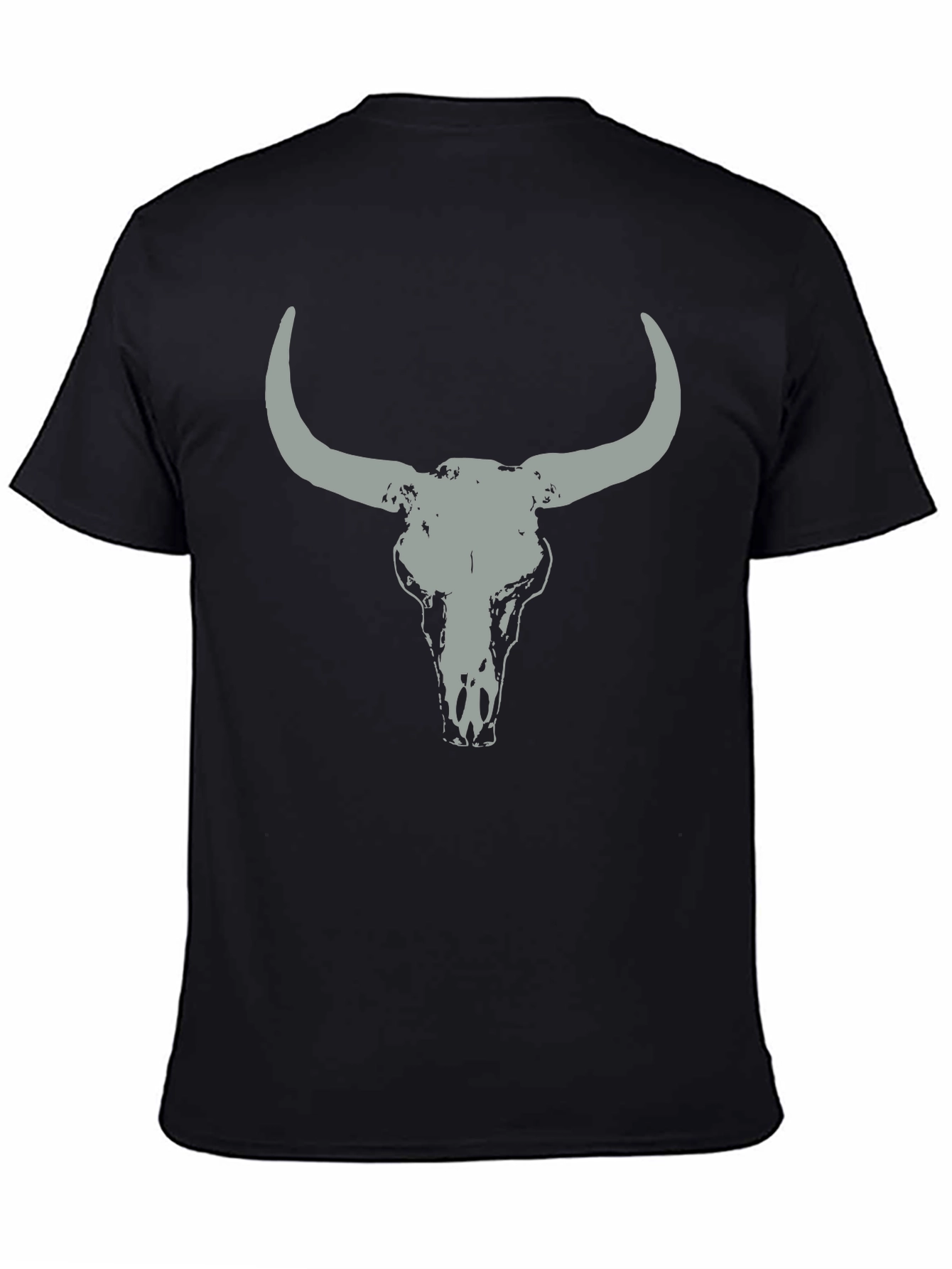 Bull Skull Graphic Tee - Casual Black T-Shirt