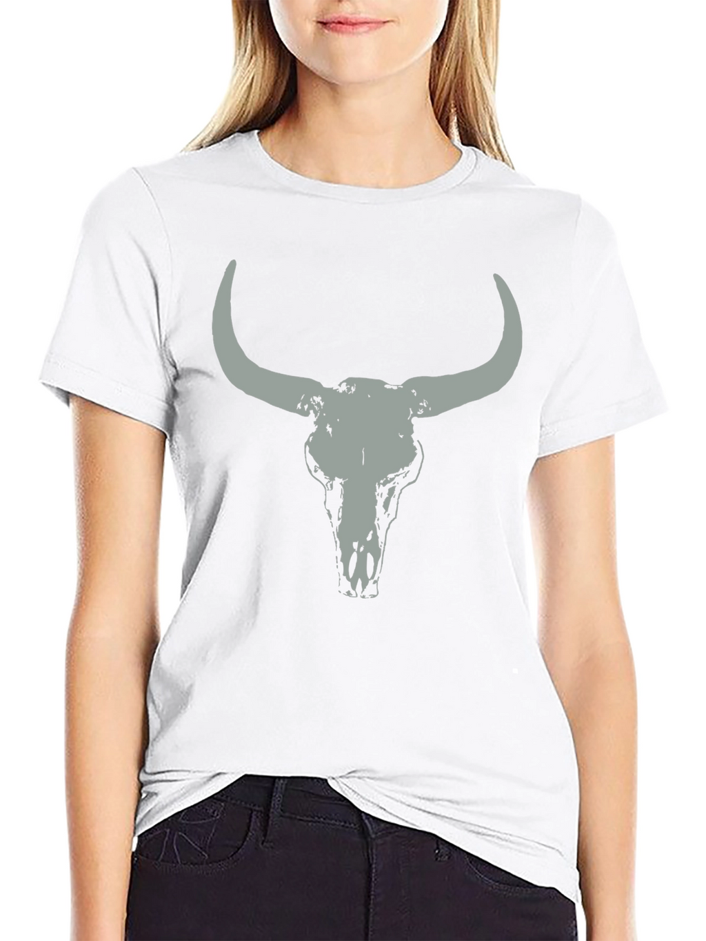Bull Skull Graphic Tee - Casual Black T-Shirt