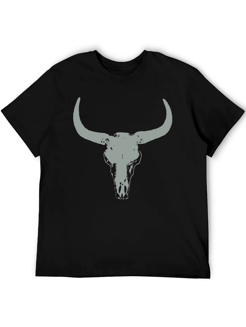Bull Skull Graphic Tee - Casual Black T-Shirt