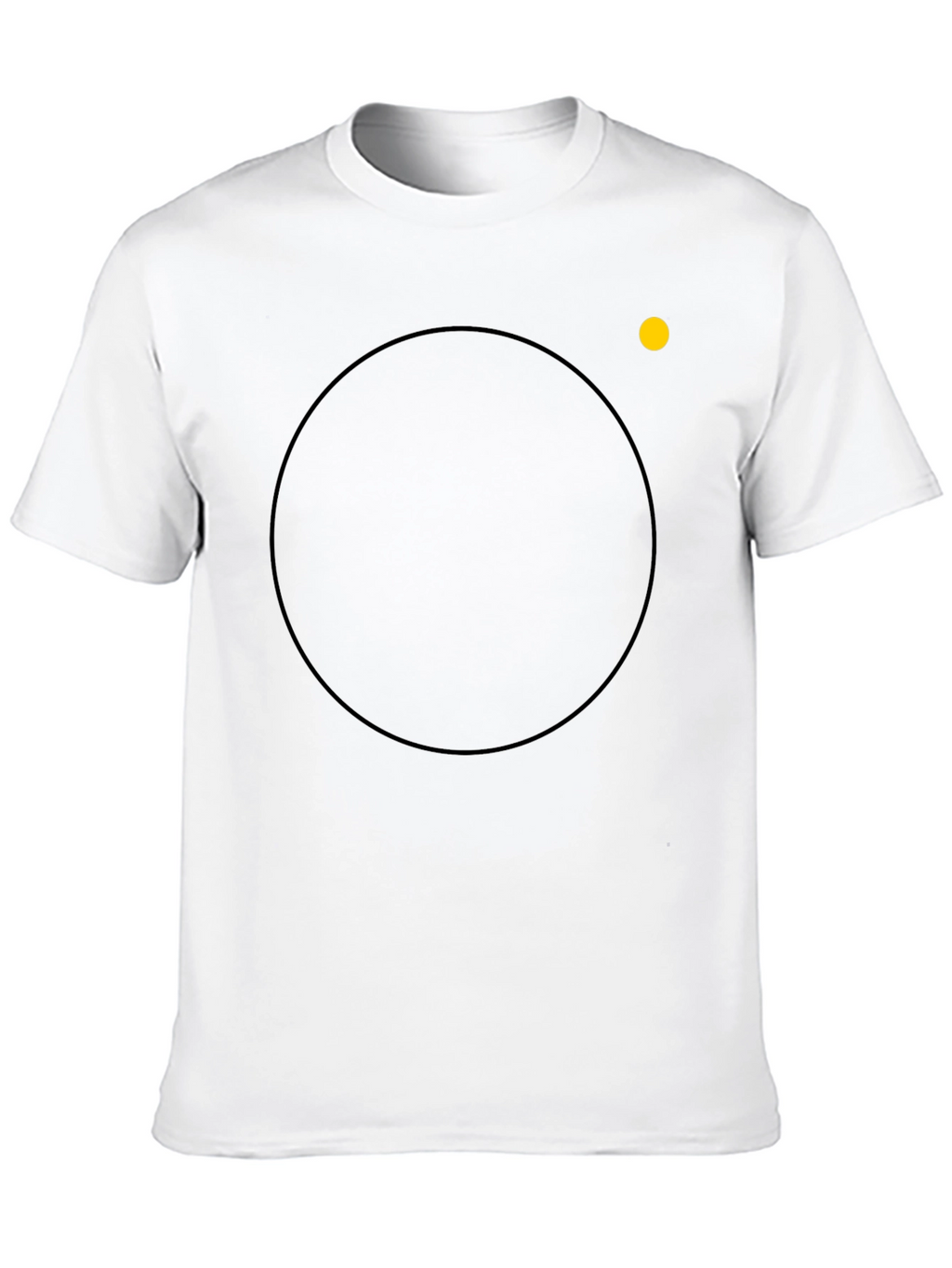 Mens Black Crew Neck T-Shirt with Circle Design