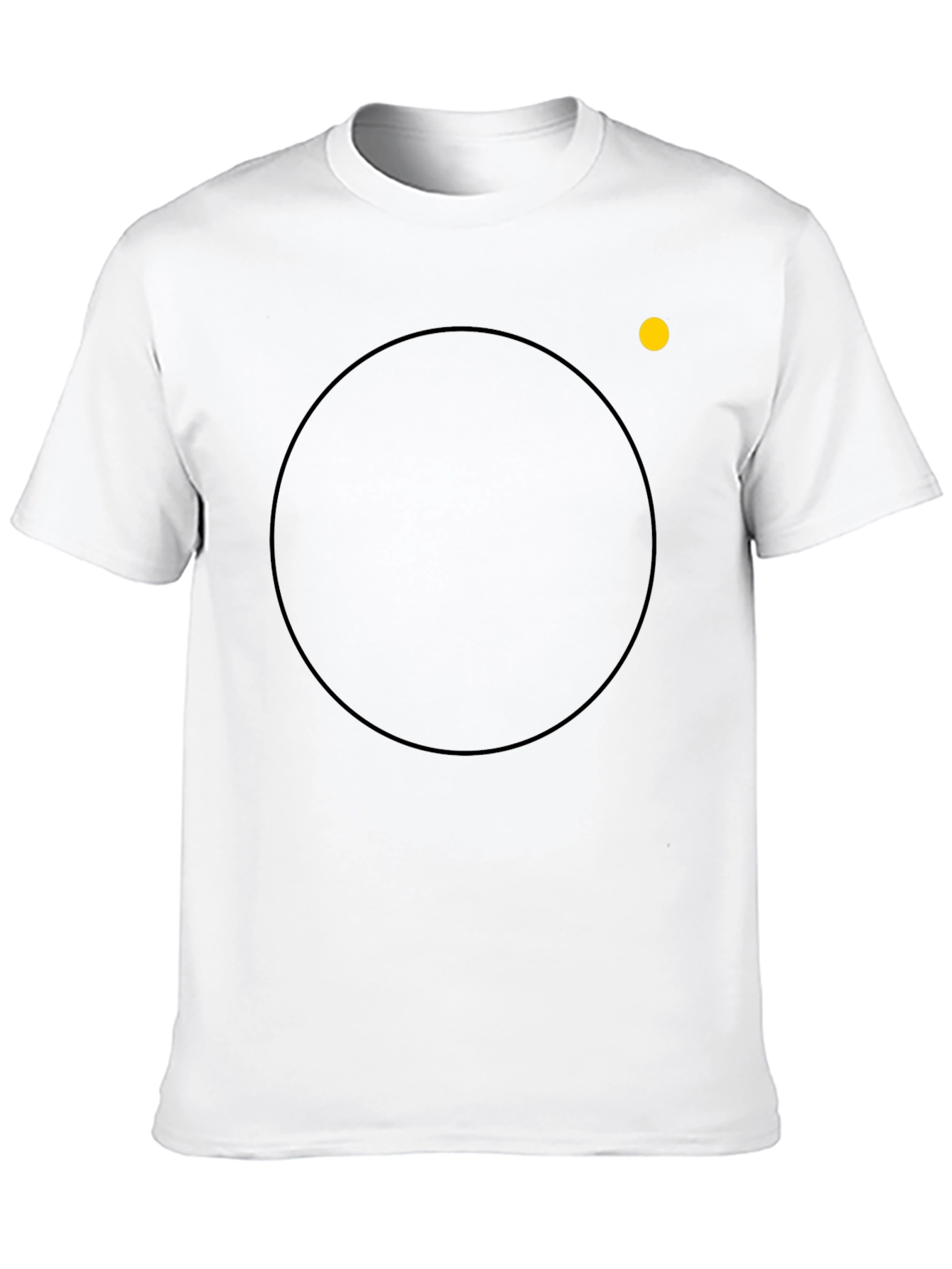Mens Black Crew Neck T-Shirt with Circle Design