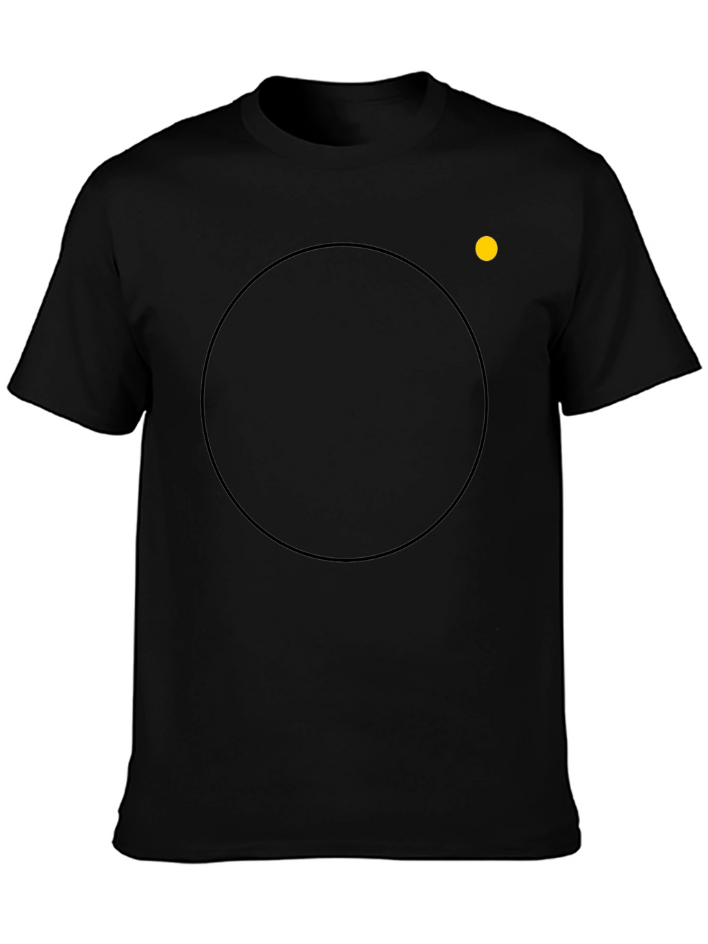 Mens Black Crew Neck T-Shirt with Circle Design