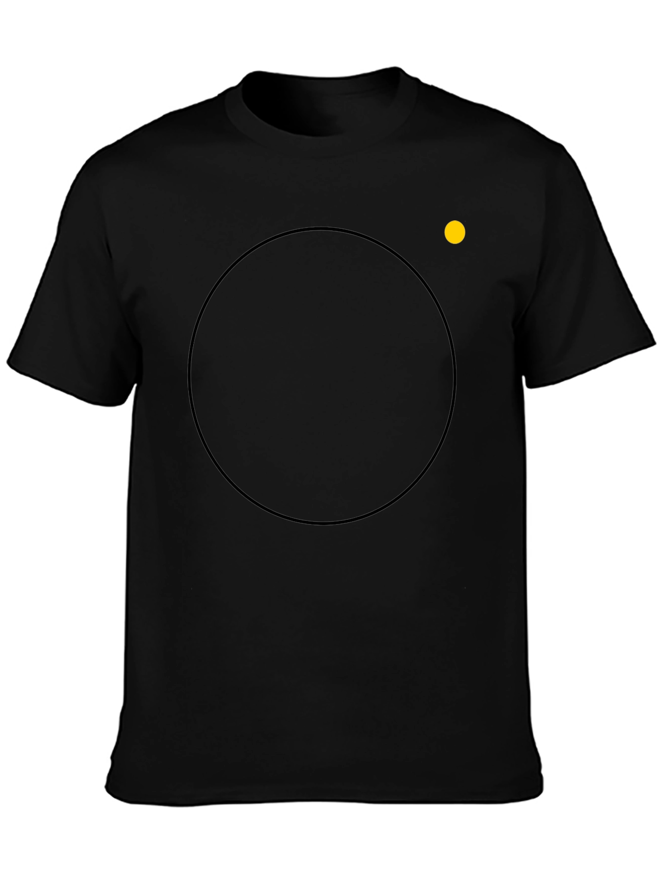 Mens Black Crew Neck T-Shirt with Circle Design