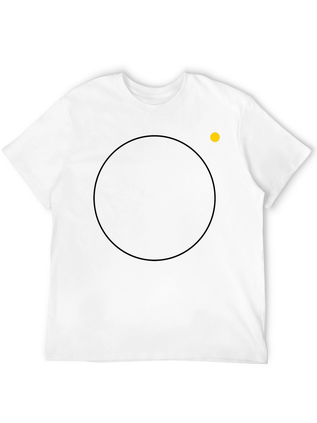 Mens Black Crew Neck T-Shirt with Circle Design