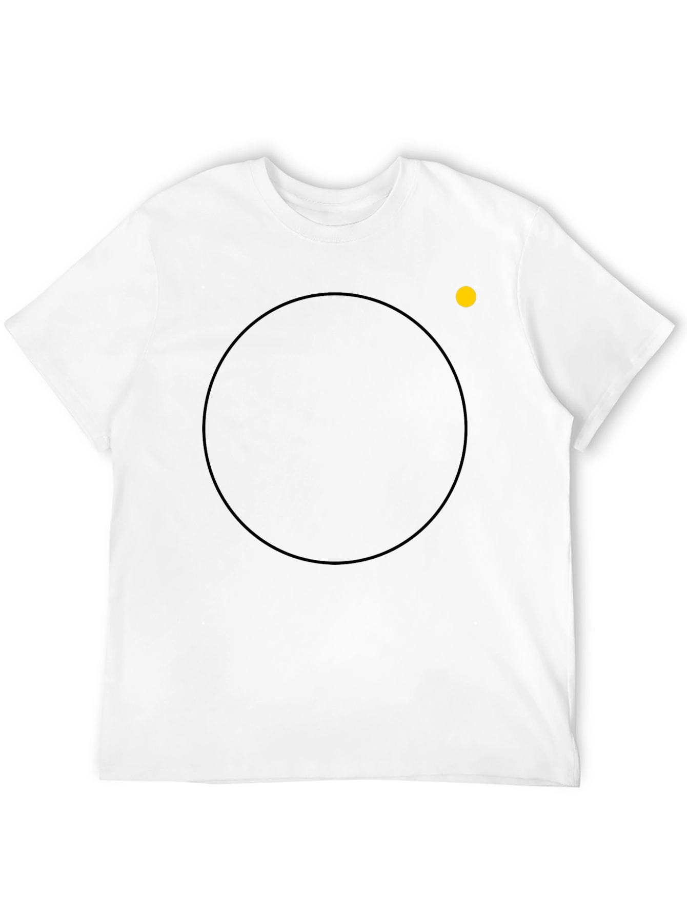 Mens Black Crew Neck T-Shirt with Circle Design