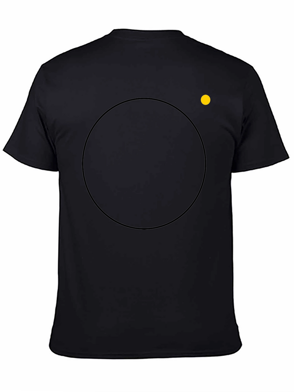 Mens Black Crew Neck T-Shirt with Circle Design