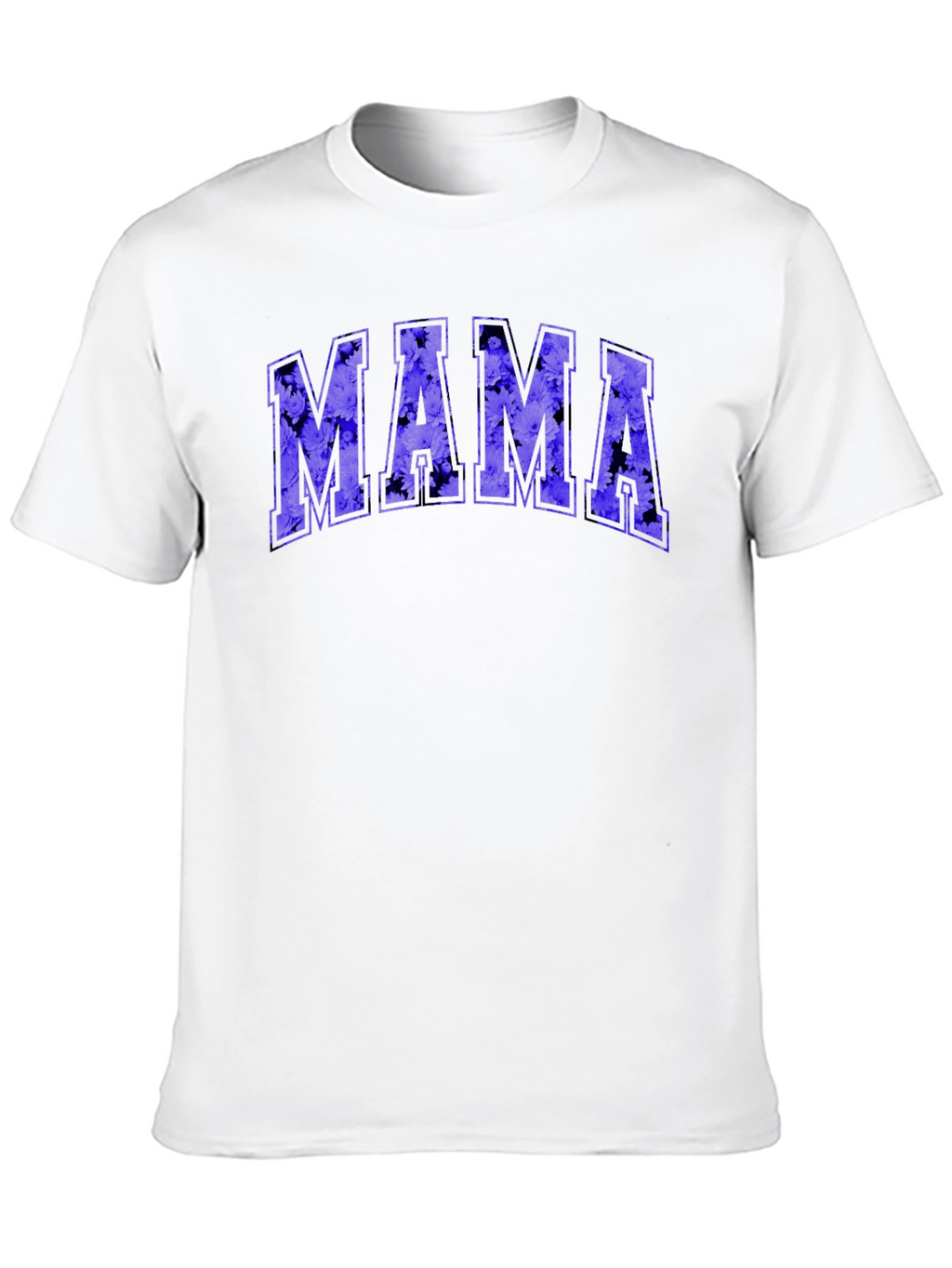 Mama Floral Print Black T-Shirt