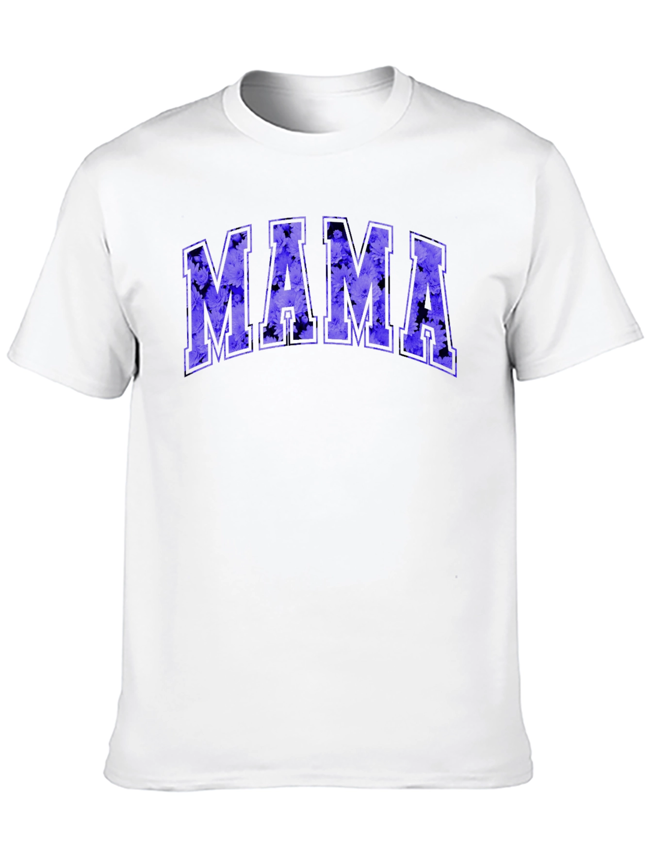 Mama Floral Print Black T-Shirt