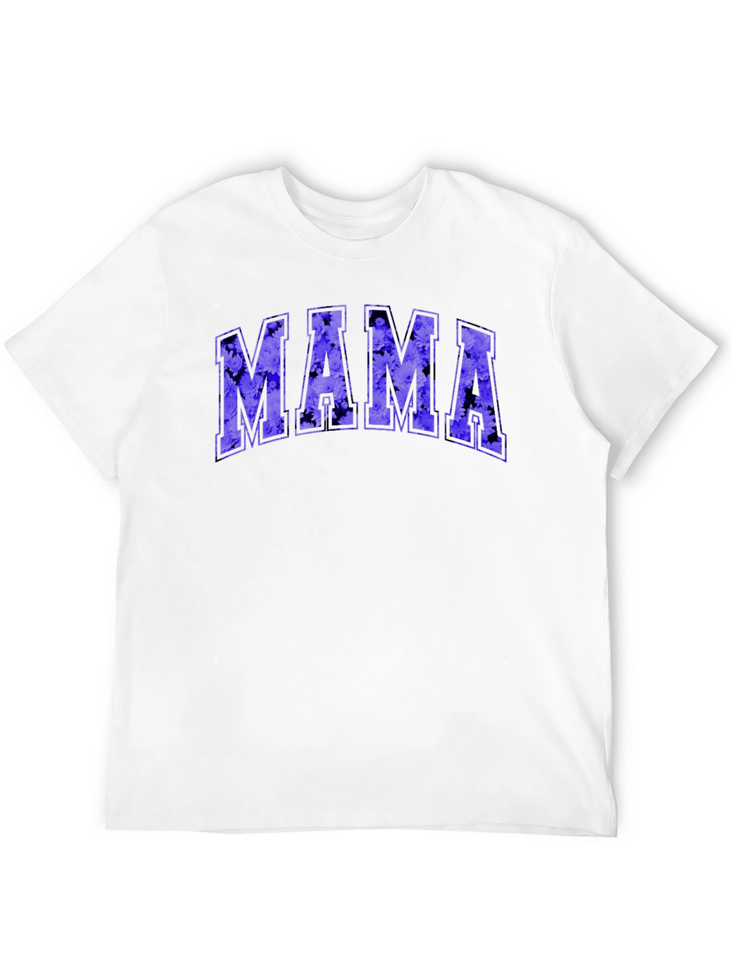 Mama Floral Print Black T-Shirt