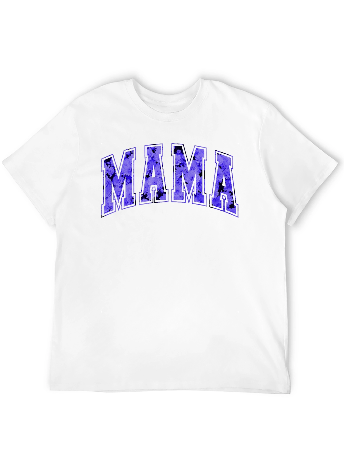 Mama Floral Print Black T-Shirt