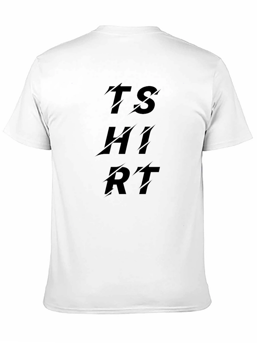Black T-Shirt with Distressed TSHIRT Text Design
