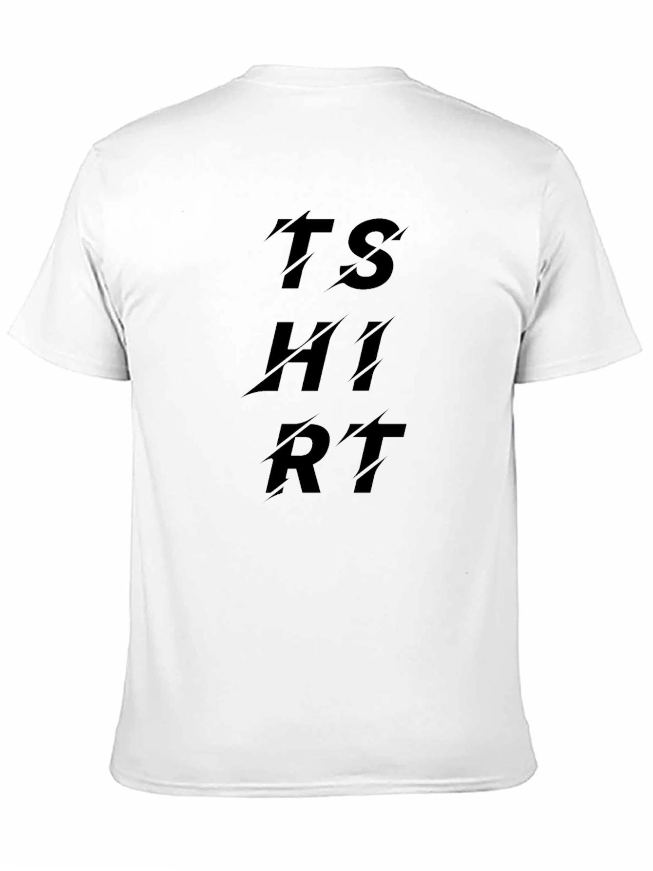 Black T-Shirt with Distressed TSHIRT Text Design