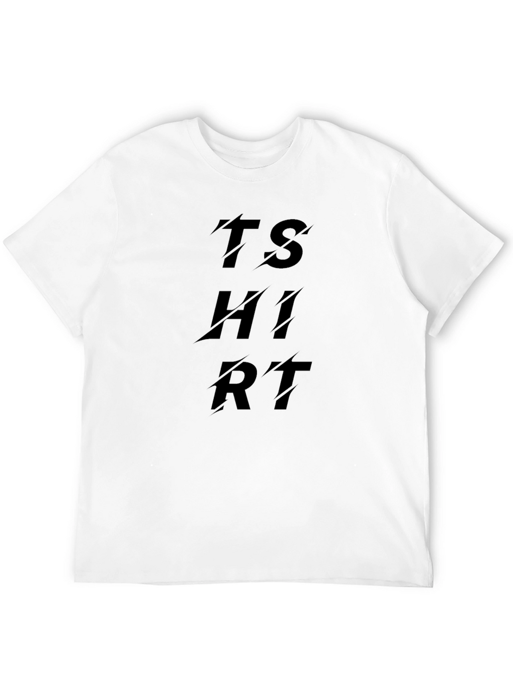 Black T-Shirt with Distressed TSHIRT Text Design