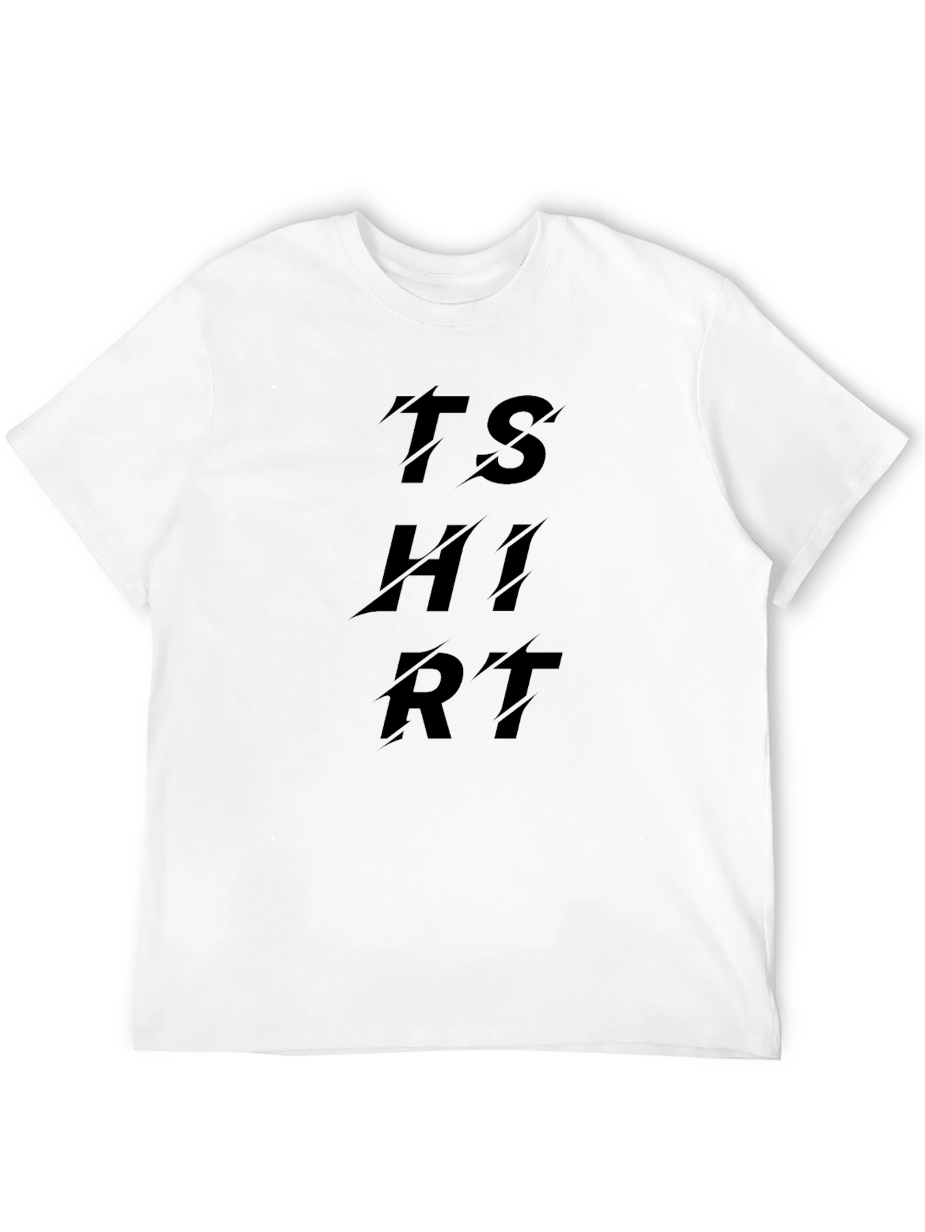 Black T-Shirt with Distressed TSHIRT Text Design