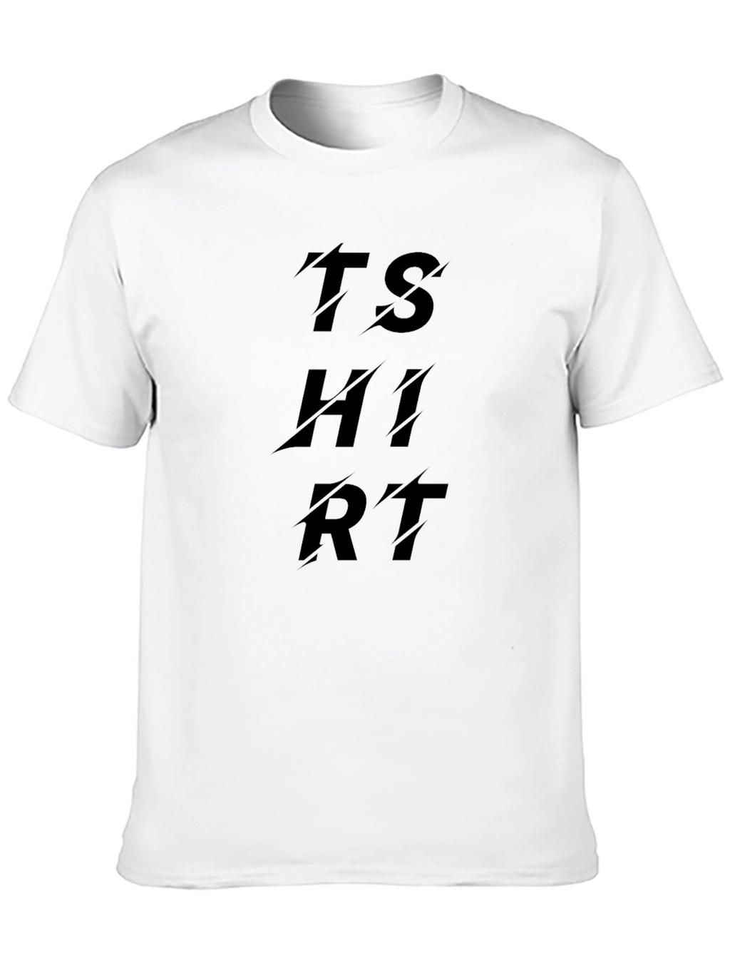 Black T-Shirt with Distressed TSHIRT Text Design