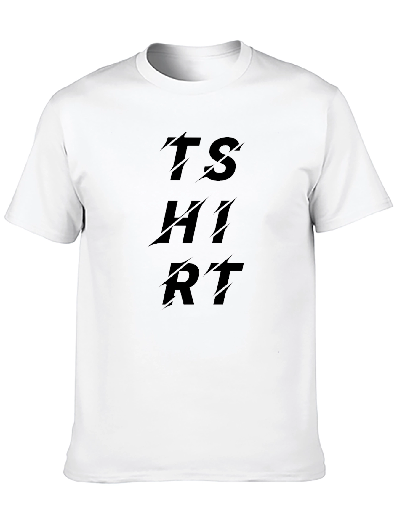 Black T-Shirt with Distressed TSHIRT Text Design
