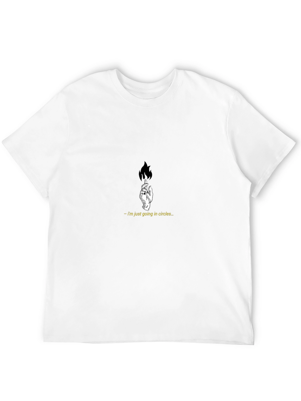 Mens Black T-Shirt with Hand and Flame Graphic
