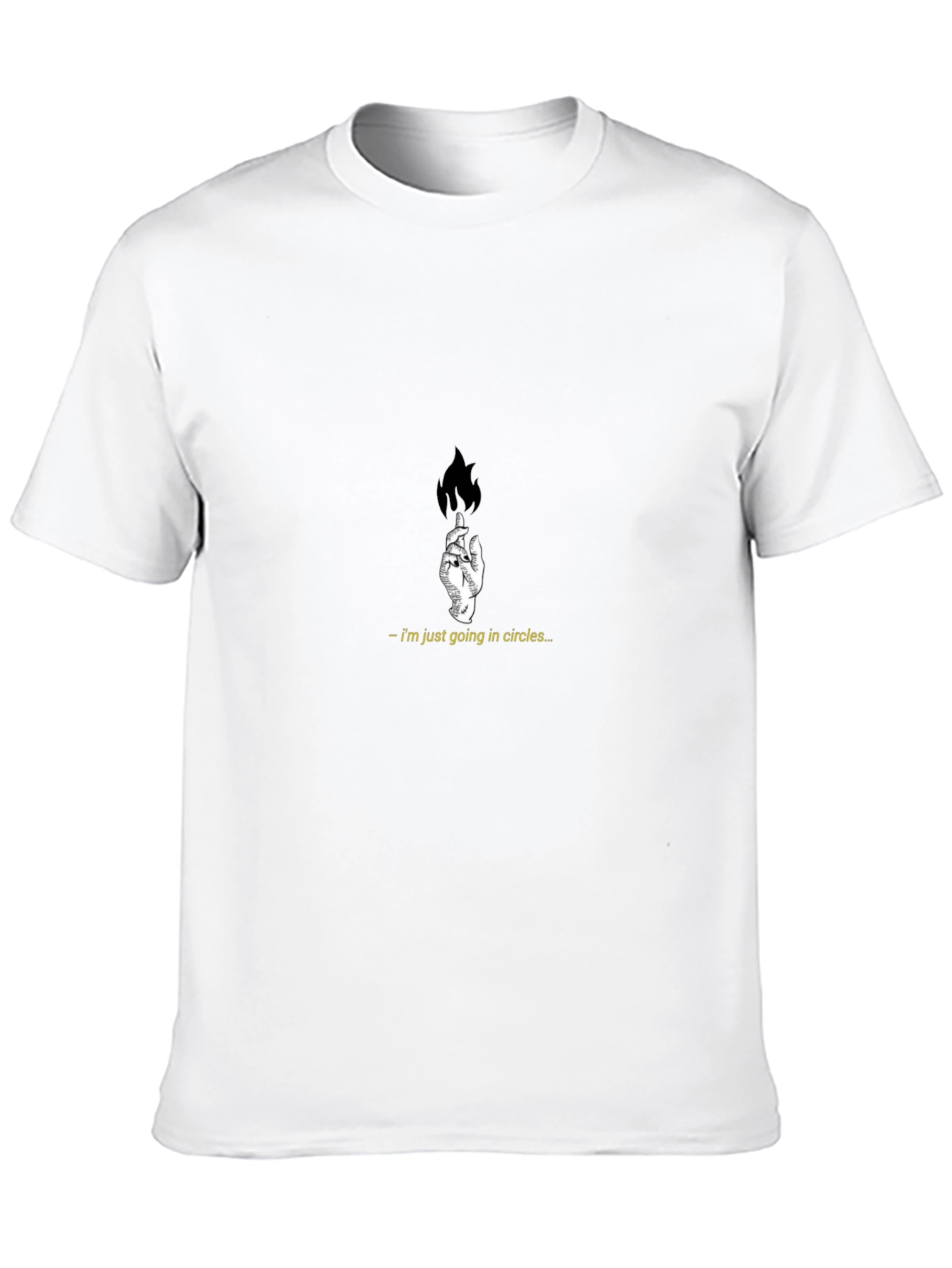 Mens Black T-Shirt with Hand and Flame Graphic