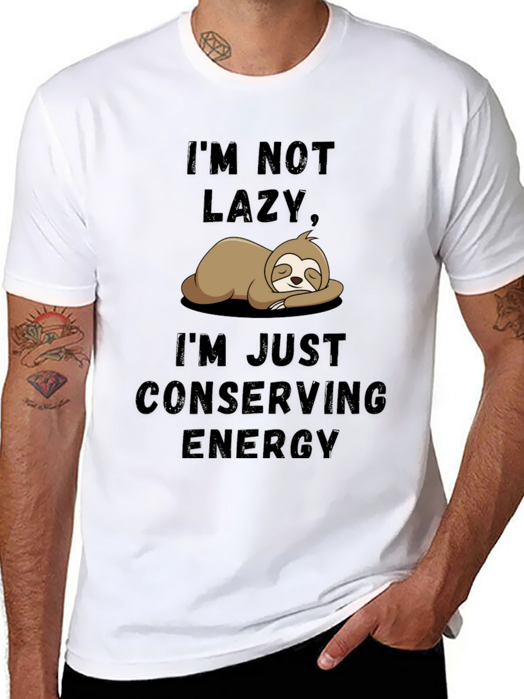 Im Not Lazy Sloth T-Shirt - Conserving Energy
