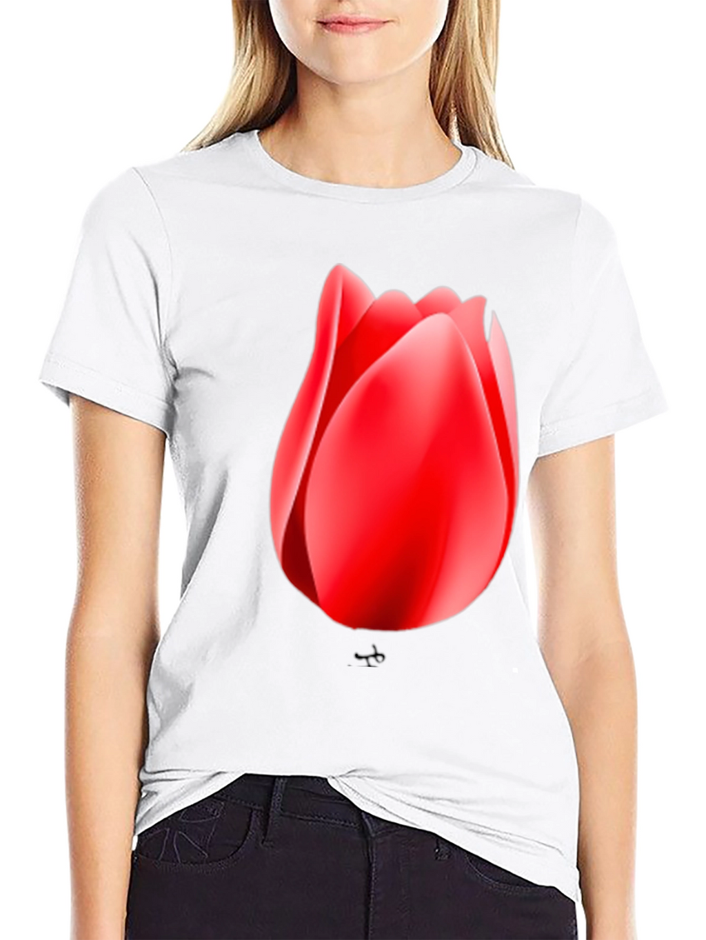 Tulip Graphic Black T-Shirt
