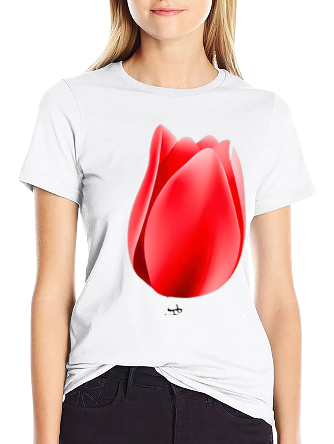 Tulip Graphic Black T-Shirt