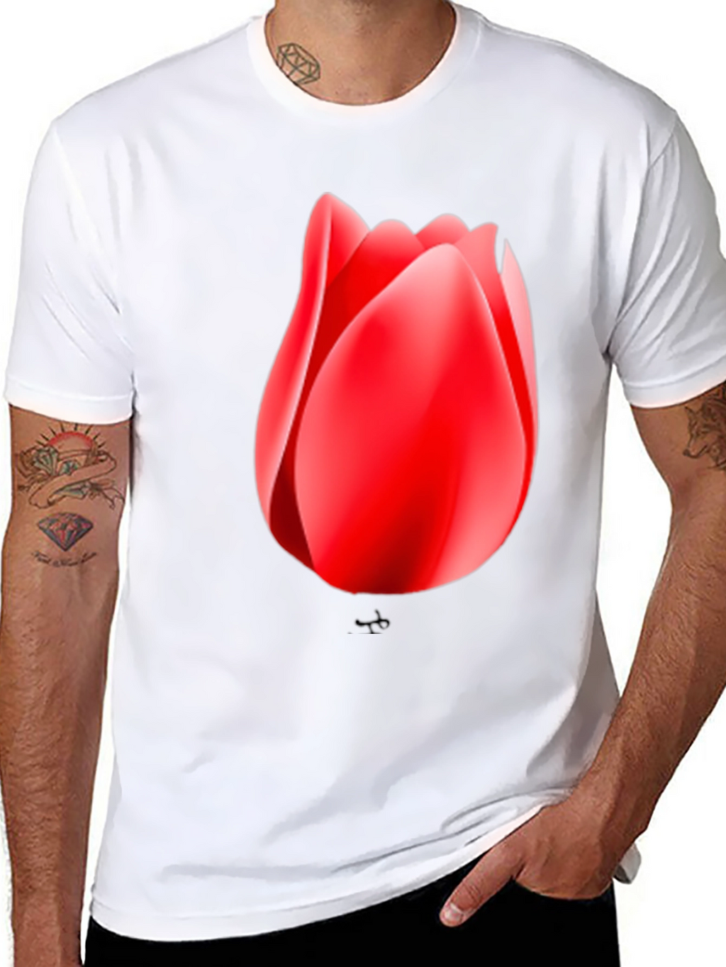 Tulip Graphic Black T-Shirt