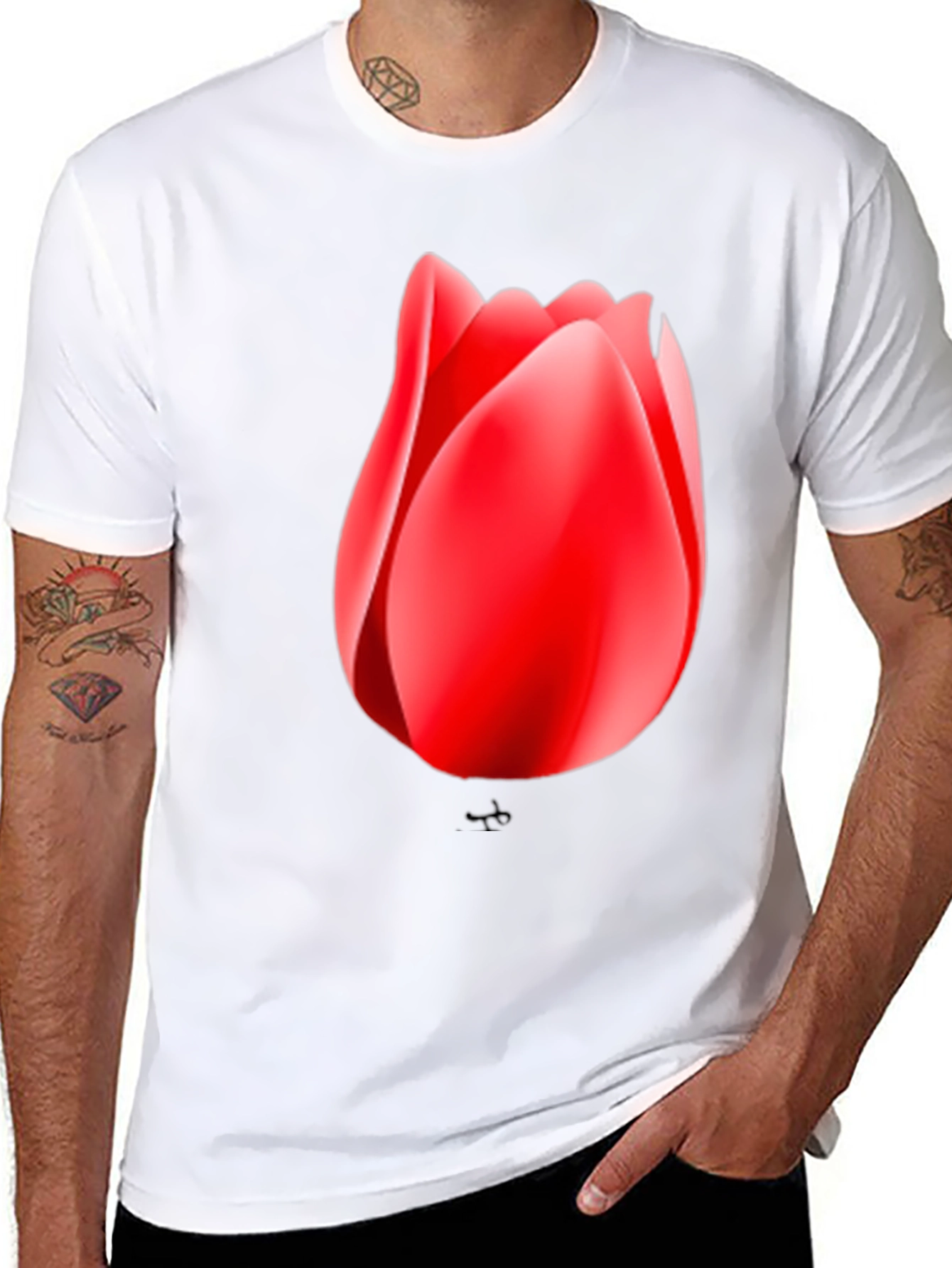 Tulip Graphic Black T-Shirt